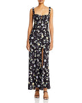 Floral Print Square Neck Maxi Dress