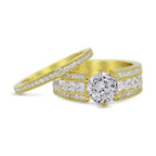 Round Cubic Zirconia Wedding Ring Set