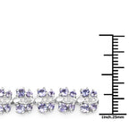 7.02 Carat Genuine Tanzanite and White Sapphire .925 Sterling Silver Bracelet