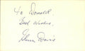 Glenn Davis Army 1946 Heisman Signed/Autographed 3x5 Index Card 162642