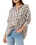 French Connection Women s Panita Org Check Shirt Brown Size Medium