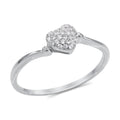 CZ 5mm Sterling Silver Plated Heart Shaped Crossover Halo Engagement Ring