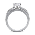 CZ 5mm Sterling Silver Plated Halo Accents Antique Filigree Bridal Sets Elegant Ring