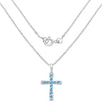 3.85 Carat Genuine Blue Topaz .925 Sterling Silver Pendant