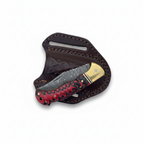 Crimson Ridge Damascus Folding Knife - TF-087
