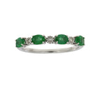 Emerald Diamond Fashion band rings 14KT White Gold