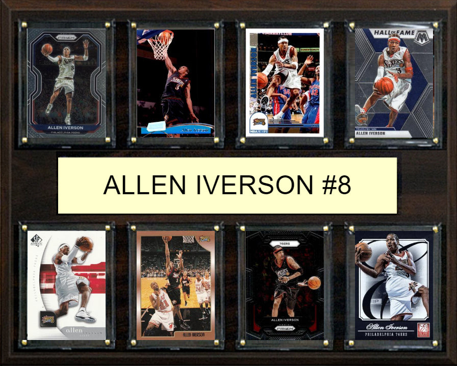 Allen Iverson 8 Card Plaque Donruss Hoops Fleer Topps 2025 2024 Philadelphia 76ers