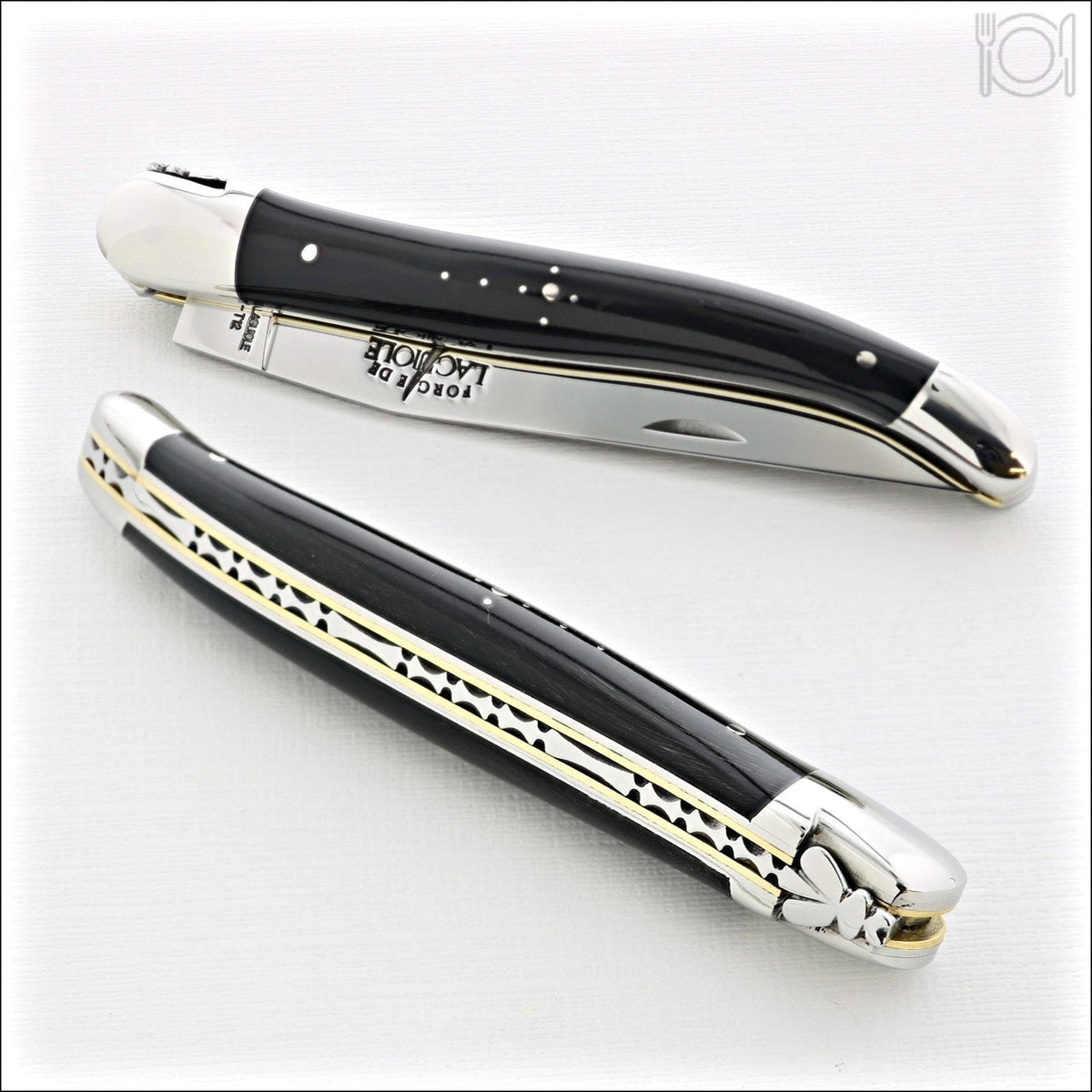 12 cm Carvé Boraldes Series - Dark Horn Tip Handle - Shiny