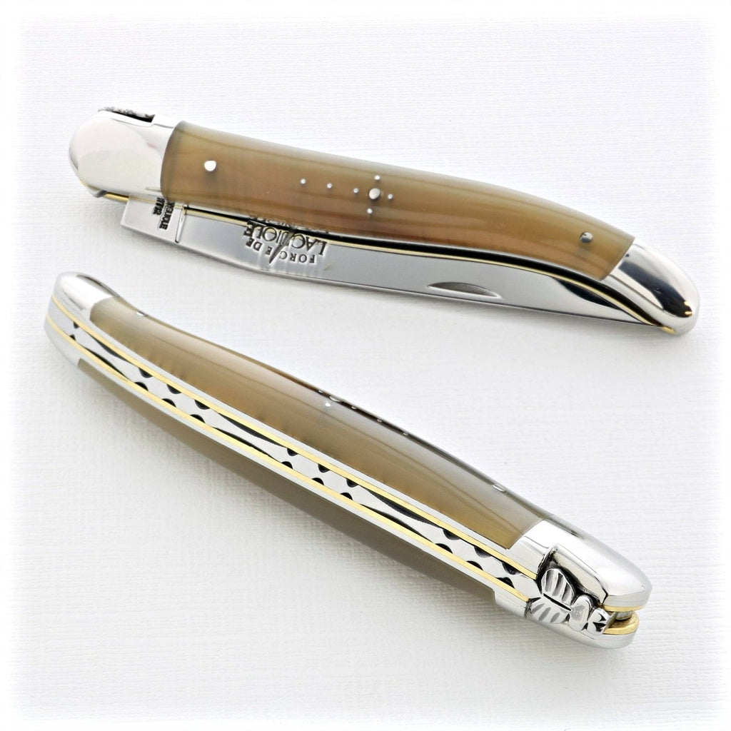 12 cm Carvé Source Series - Light Horn Tip Handle - Shiny