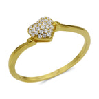CZ 5mm Sterling Silver Gold Plated Heart Shaped Crossover Halo Engagement Ring