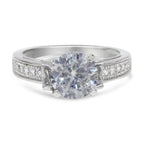 CZ 5mm Sterling Silver Plated Crossover Halo Engagement Ring