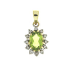.96ct Peridot Diamond Fashion Pendants 10KT Yellow Gold