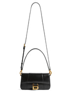Balenciaga Hourglass Lamb Leather Shoulder Bag