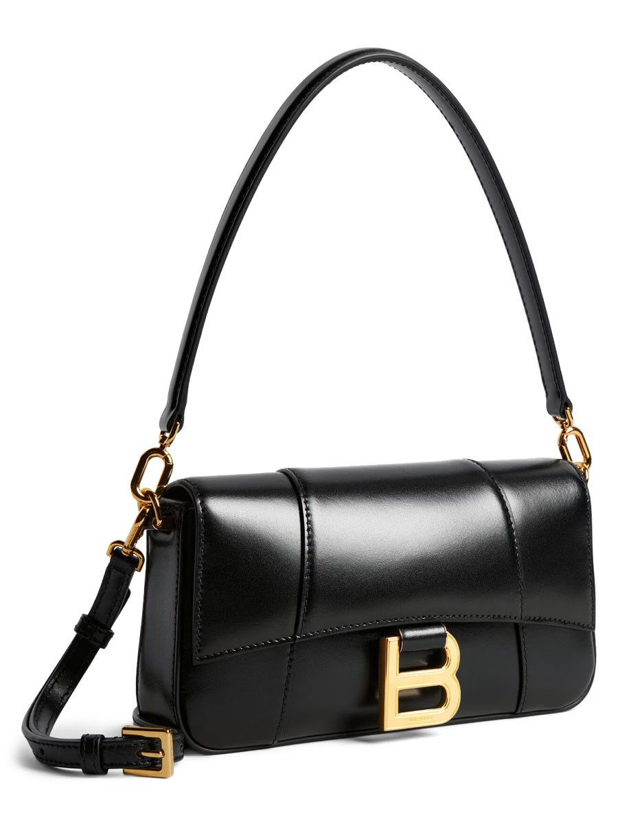 Balenciaga Hourglass Lamb Leather Shoulder Bag