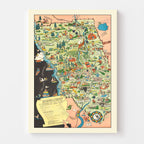 Vintage Map of Sonoma County, California 1951