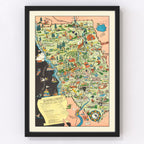 Vintage Map of Sonoma County, California 1951