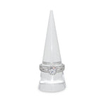 Cubic Zirconia Floating Halo Engagement Ring in Sterling Silver
