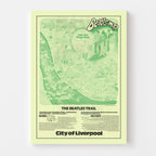 Vintage Map of Liverpool, England 1974