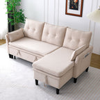 L-Shaped Reversible Chaise Sectional Sofa With Storage