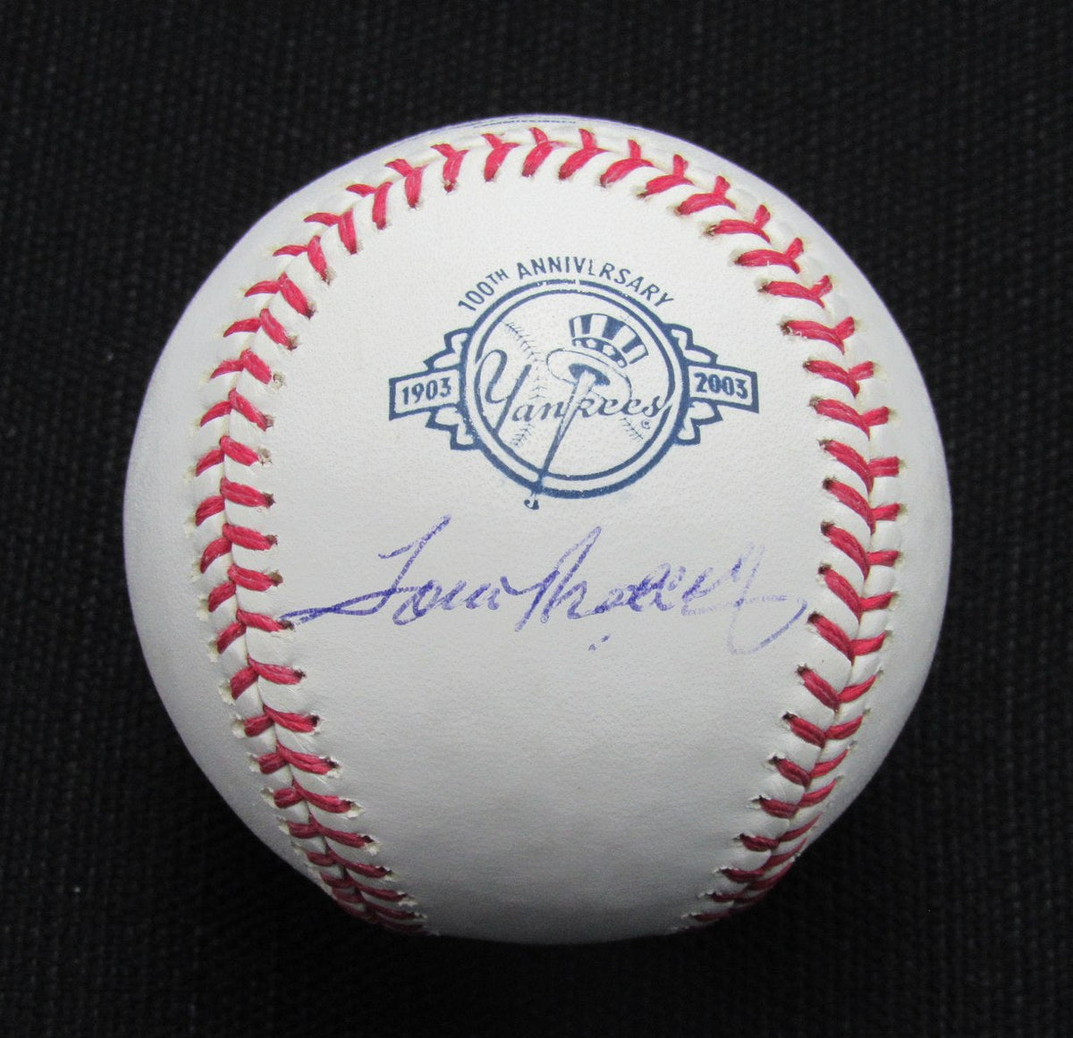 Tom Metcalf Signed/Auto Yankees 100th OML Baseball JSA  186912