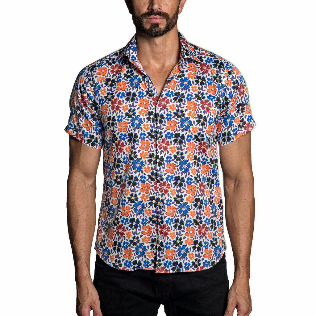 Elijah Long Sleeve Button Up Shirt // White + Blue