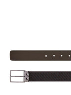 Ferragamo Men Basketweave Effect Leather Belt With Square Buckle