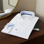 Gordon Button-Up Shirt With Contrast Details // White // Contemporary Fit (Regular)