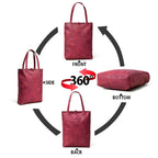 Maroon Leather Tote Bag