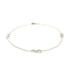 Sterling Silver Anklet with Infinity Symbols