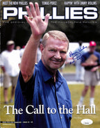Harry Kalas HOF Signed/Inscribed 8x10 Magazine Cover Photo Phillies JSA 190317