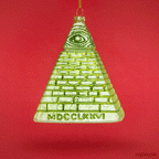 Dollar Pyramid Ornament - Holiday Art Hand-Blown Glass Decor ® Archie McPhee