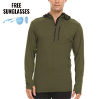 Men's Wool 1/4 Zip Merino Sun Hoodie - Microweight