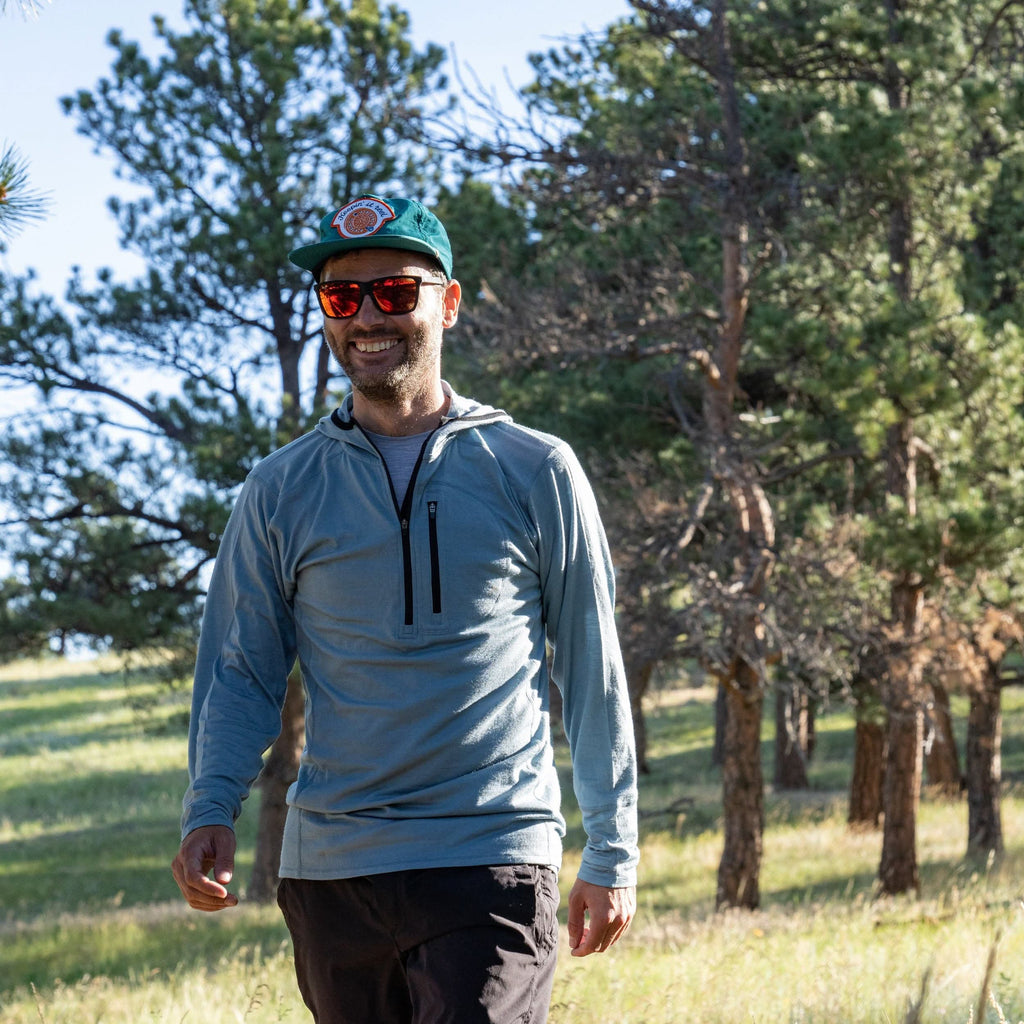 Men's Wool 1/4 Zip Merino Sun Hoodie - Microweight