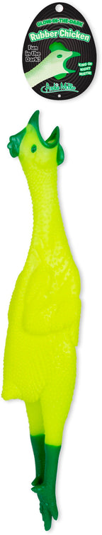 Glow In The Dark 🌟 🐔 Rubber Chicken - Classic Gag Joke Child Dog Toy - Archie McPhee