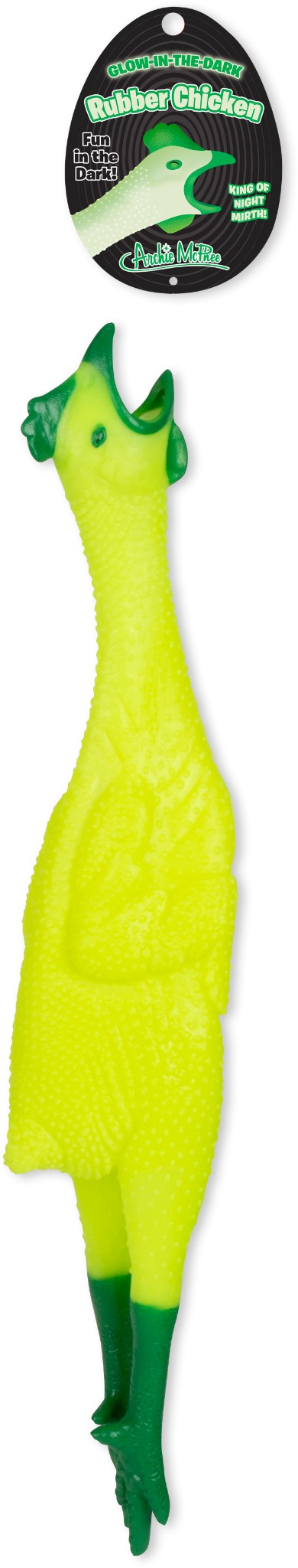 Glow In The Dark 🌟 🐔 Rubber Chicken - Classic Gag Joke Child Dog Toy - Archie McPhee
