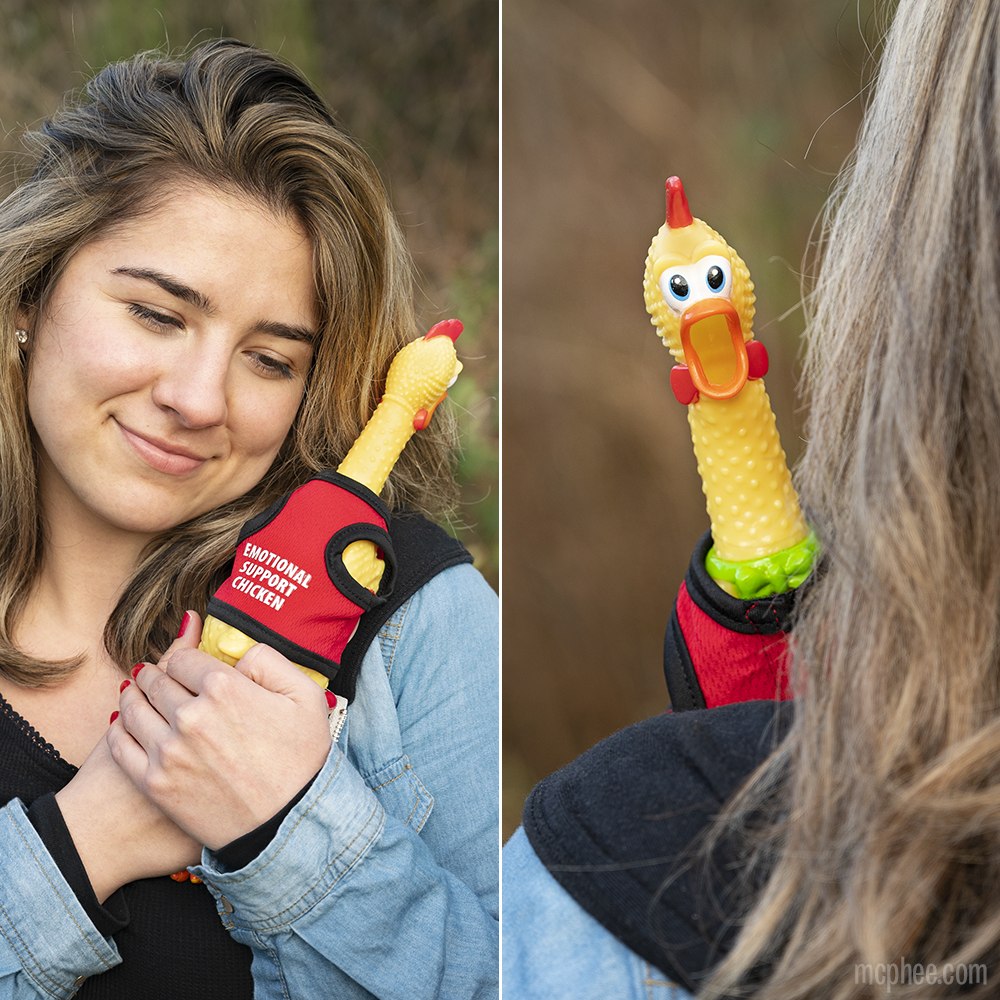 Emotional Support Squeaking Rubber Chicken – Stress Relief with Hilarious Squawk 🐔