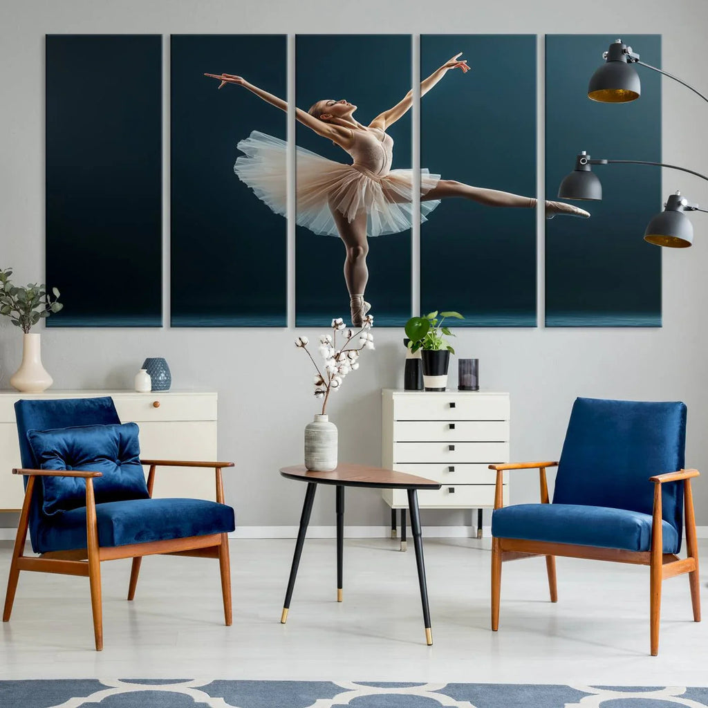Ballet Dancer Wall Art | Framed Graceful Pose Canvas