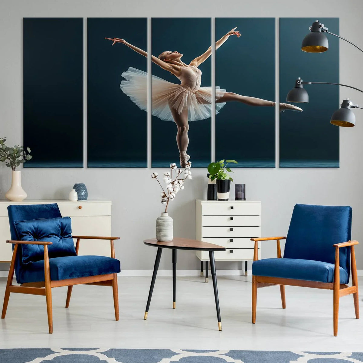Ballet Dancer Wall Art | Framed Graceful Pose Canvas