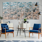 Clear Water Wall Art Canvas Print | Framed Sunlit Ocean Ripples