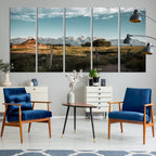 Rustic Farmhouse Wall Art Canvas Print, Teton Range Mormon Row Barn