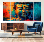 Colorful Buddha Wall Art | Framed Abstract Portrait Canvas