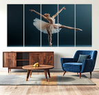Ballet Dancer Wall Art | Framed Graceful Pose Canvas