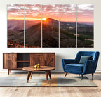 Mountain Sunrise Wall Art Canvas Print | Alpine Ridge Morning Light