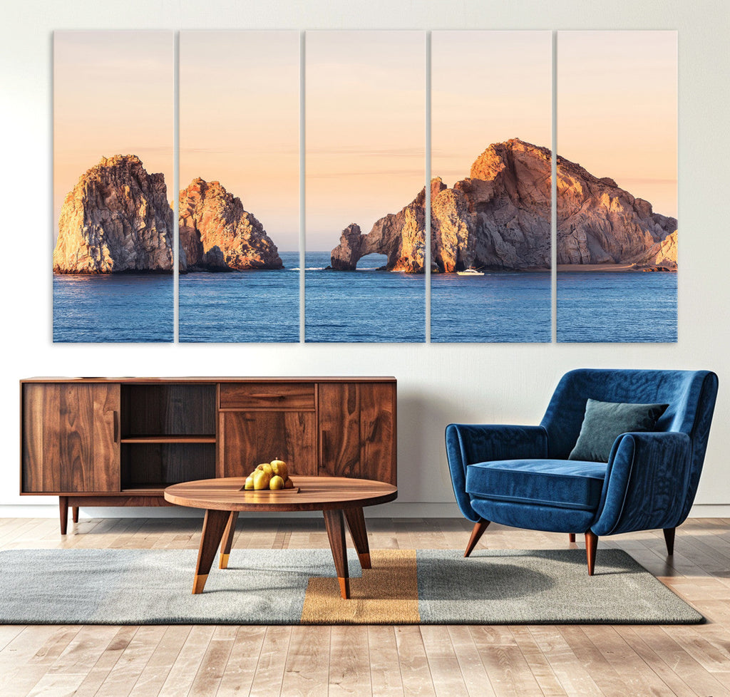El Arco Wall Art Canvas Print, Framed Cabo San Lucas Ocean Arch Coastal Art