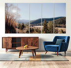 Rustic Landscape Wall Art Canvas Print, Serene Valley Scene