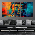 Colorful Buddha Wall Art | Framed Abstract Portrait Canvas