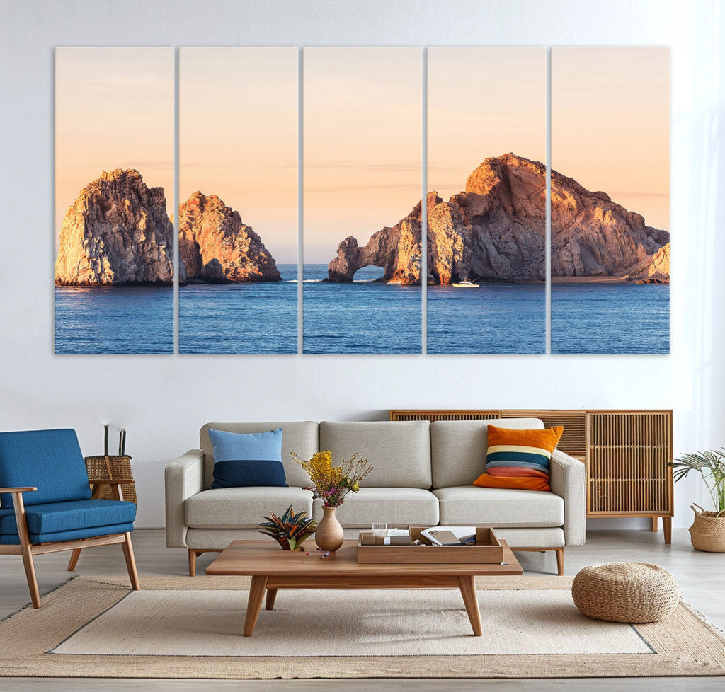 El Arco Wall Art Canvas Print, Framed Cabo San Lucas Ocean Arch Coastal Art