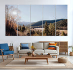 Rustic Landscape Wall Art Canvas Print, Serene Valley Scene
