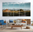 Rustic Farmhouse Wall Art Canvas Print, Teton Range Mormon Row Barn
