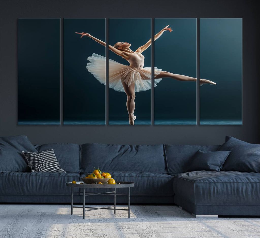 Ballet Dancer Wall Art | Framed Graceful Pose Canvas